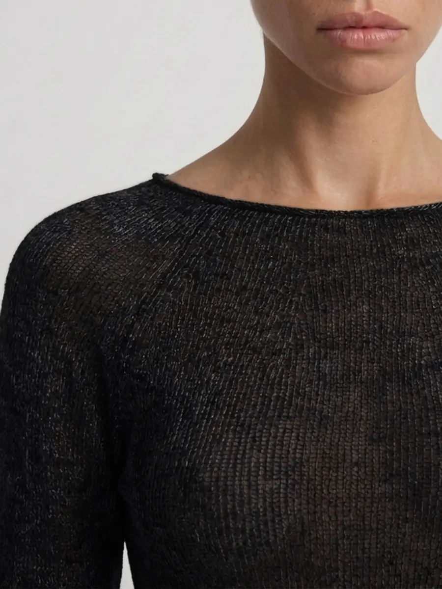 Джемпер из шелка и льна