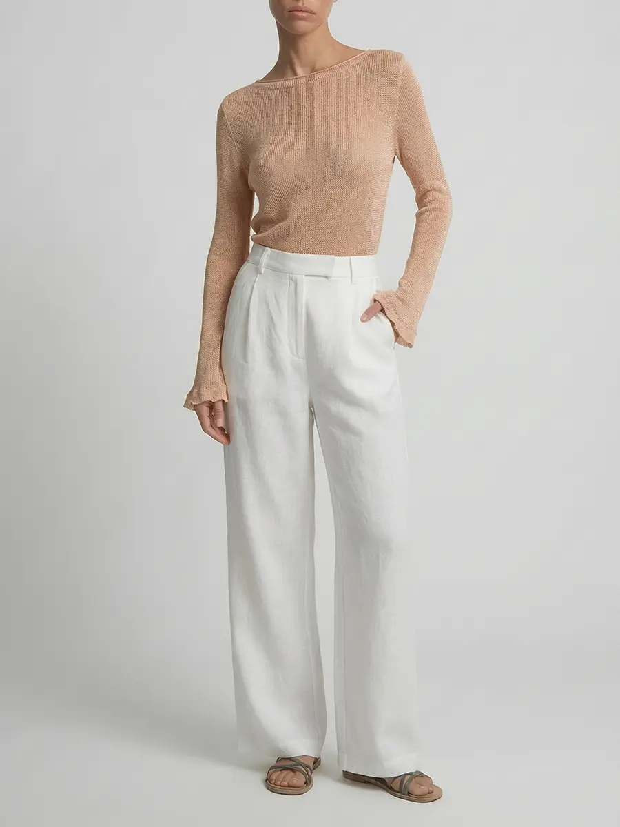 Джемпер из шелка и льна