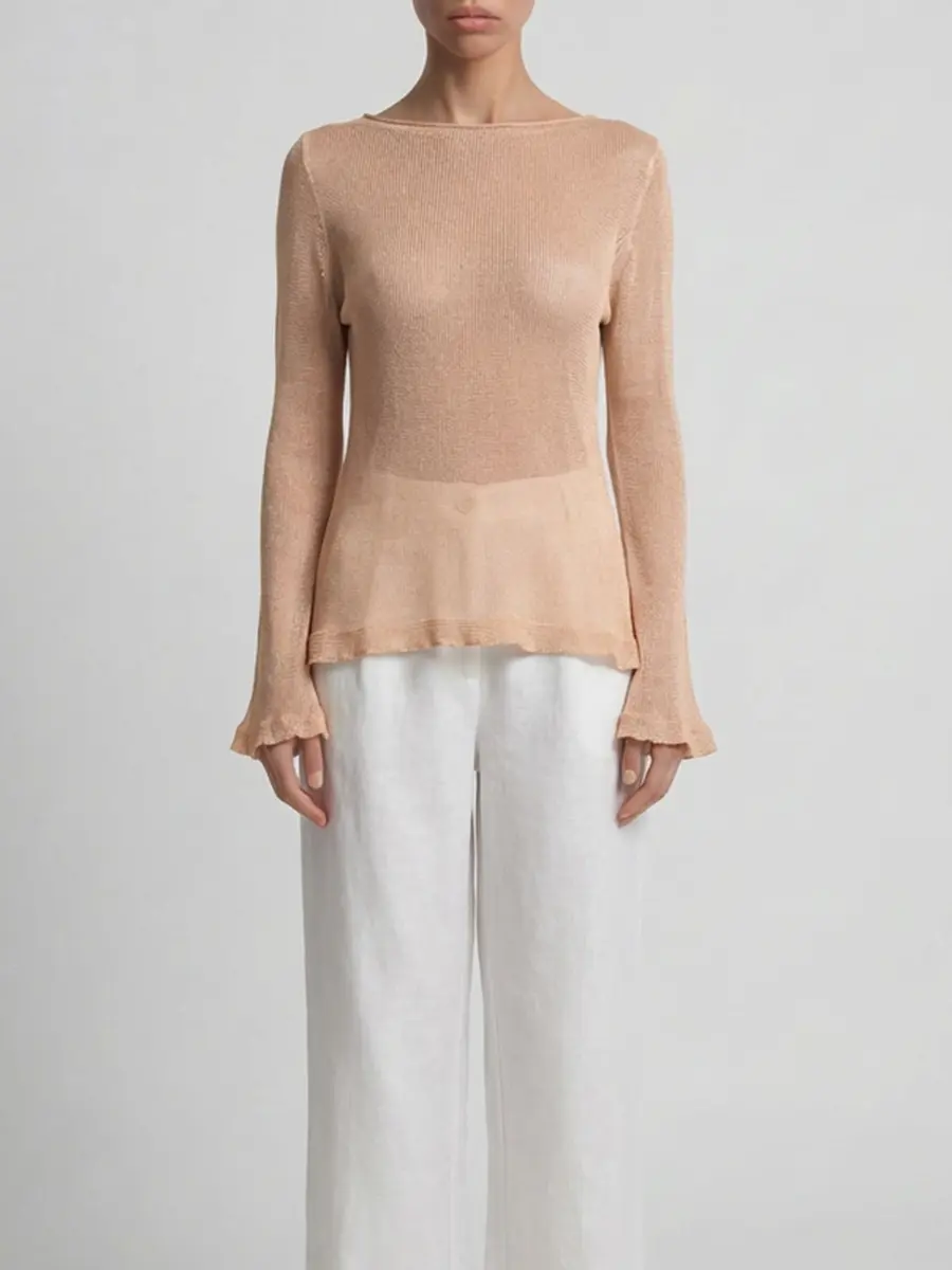 Джемпер из шелка и льна