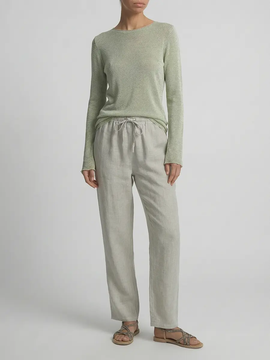 Джемпер из шелка и льна