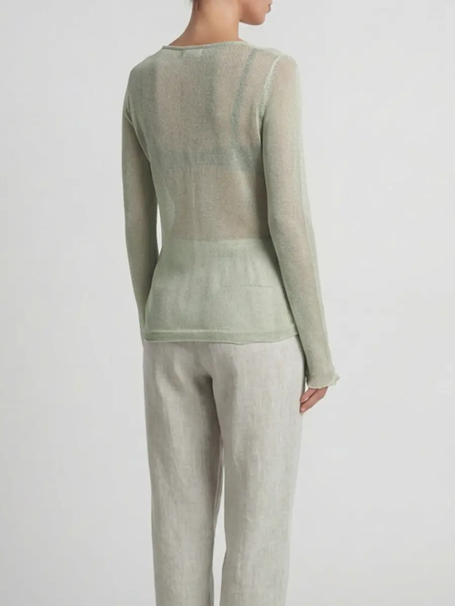 Джемпер из шелка и льна