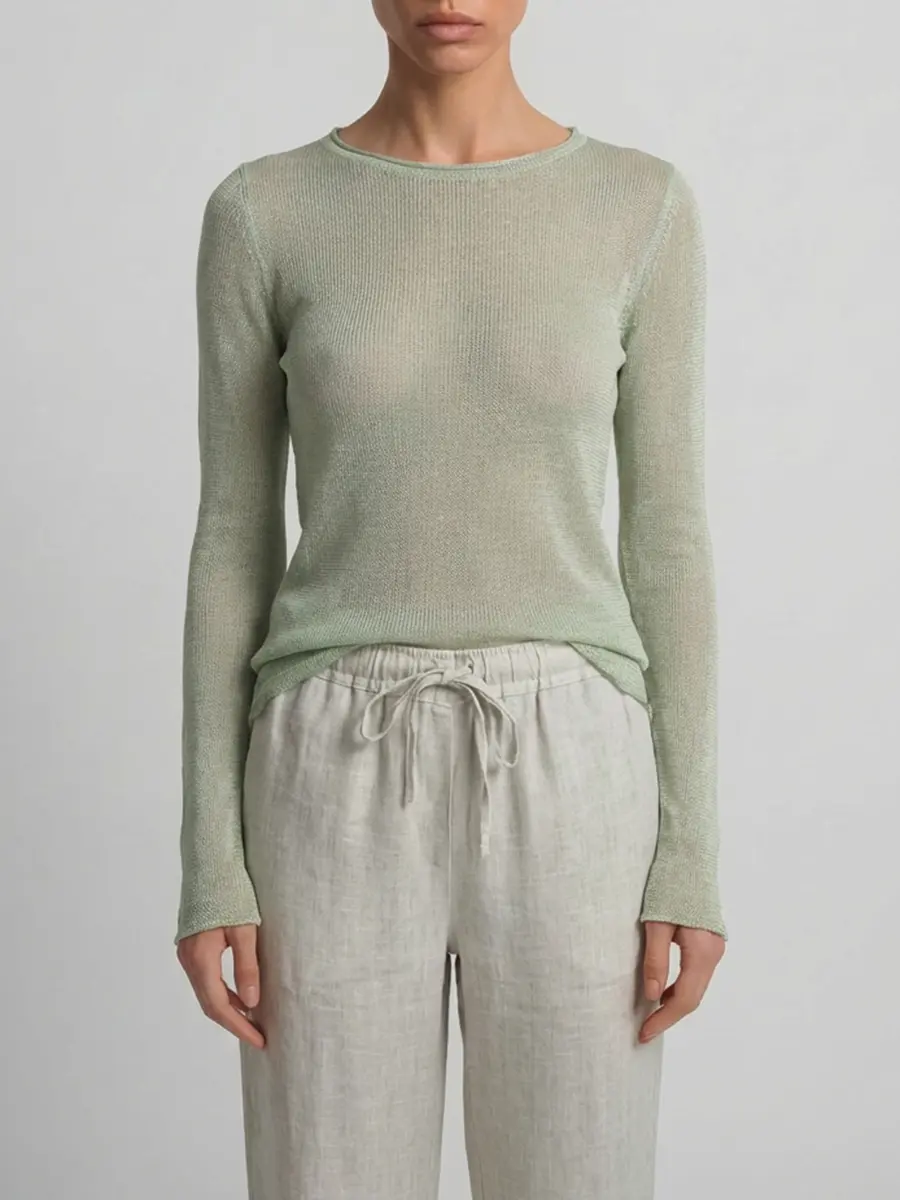 Джемпер из шелка и льна