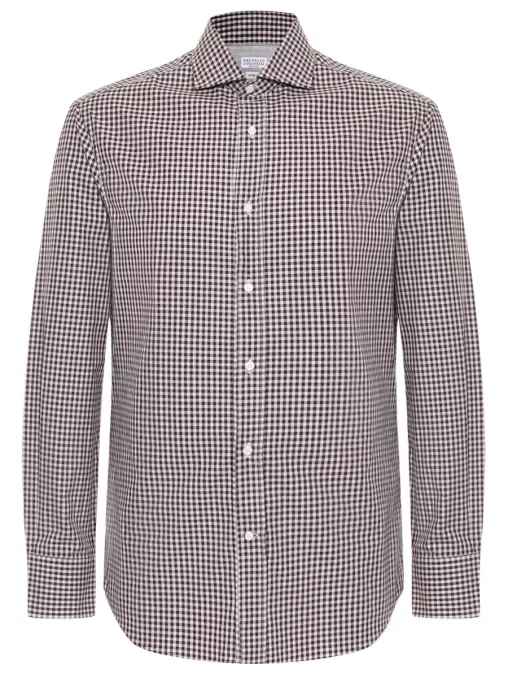 Рубашка Slim Fit хлопковая BRUNELLO CUCINELLI