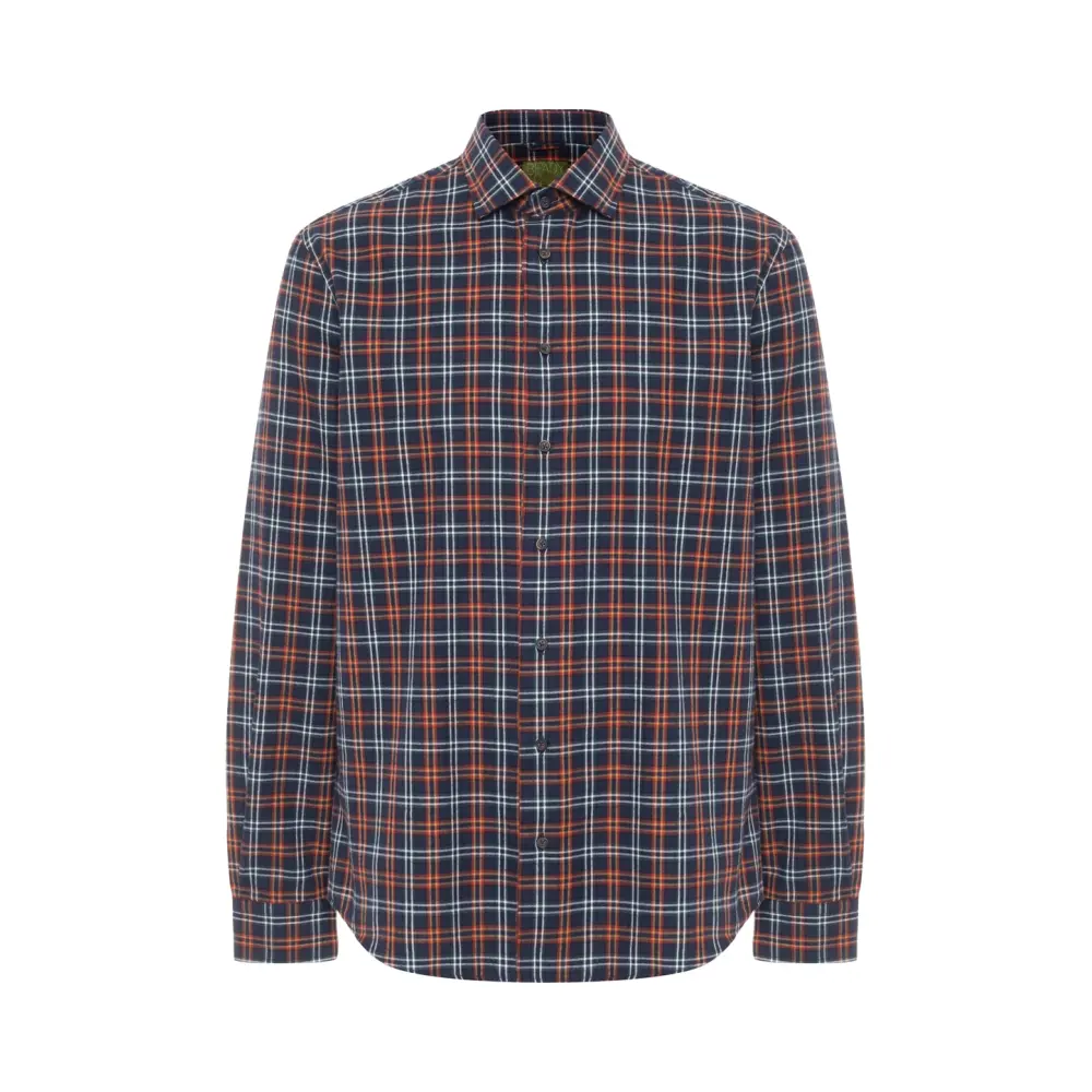 Рубашка Regular Fit из хлопка и шерсти