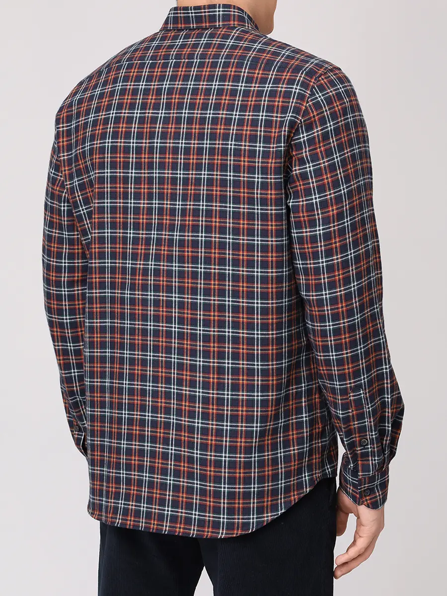 Рубашка Regular Fit из хлопка и шерсти