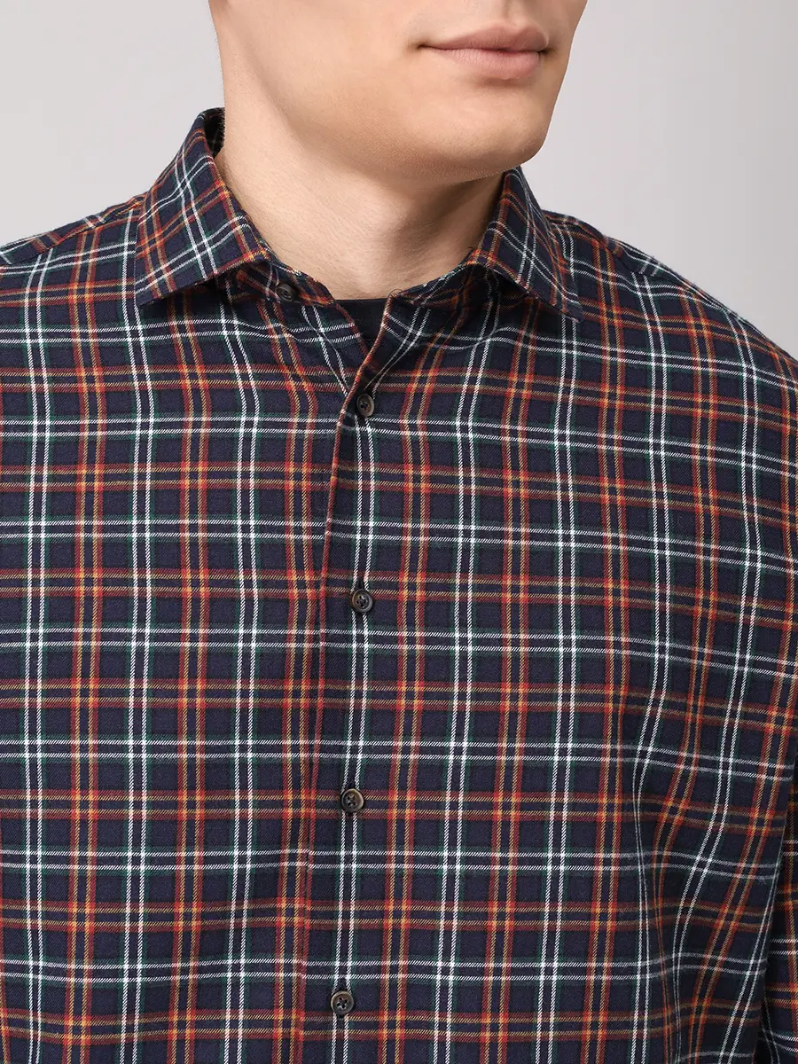 Рубашка Regular Fit из хлопка и шерсти