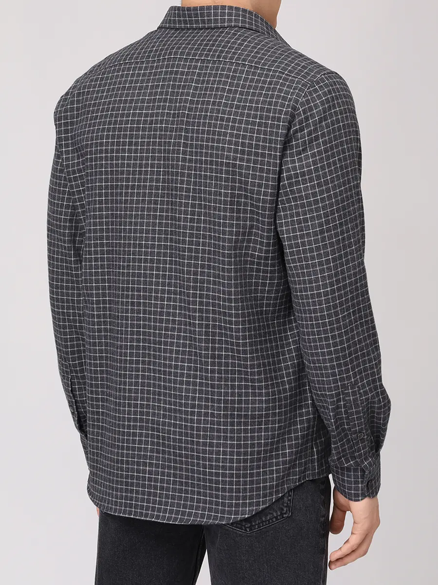 Рубашка Regular Fit из хлопка и шерсти