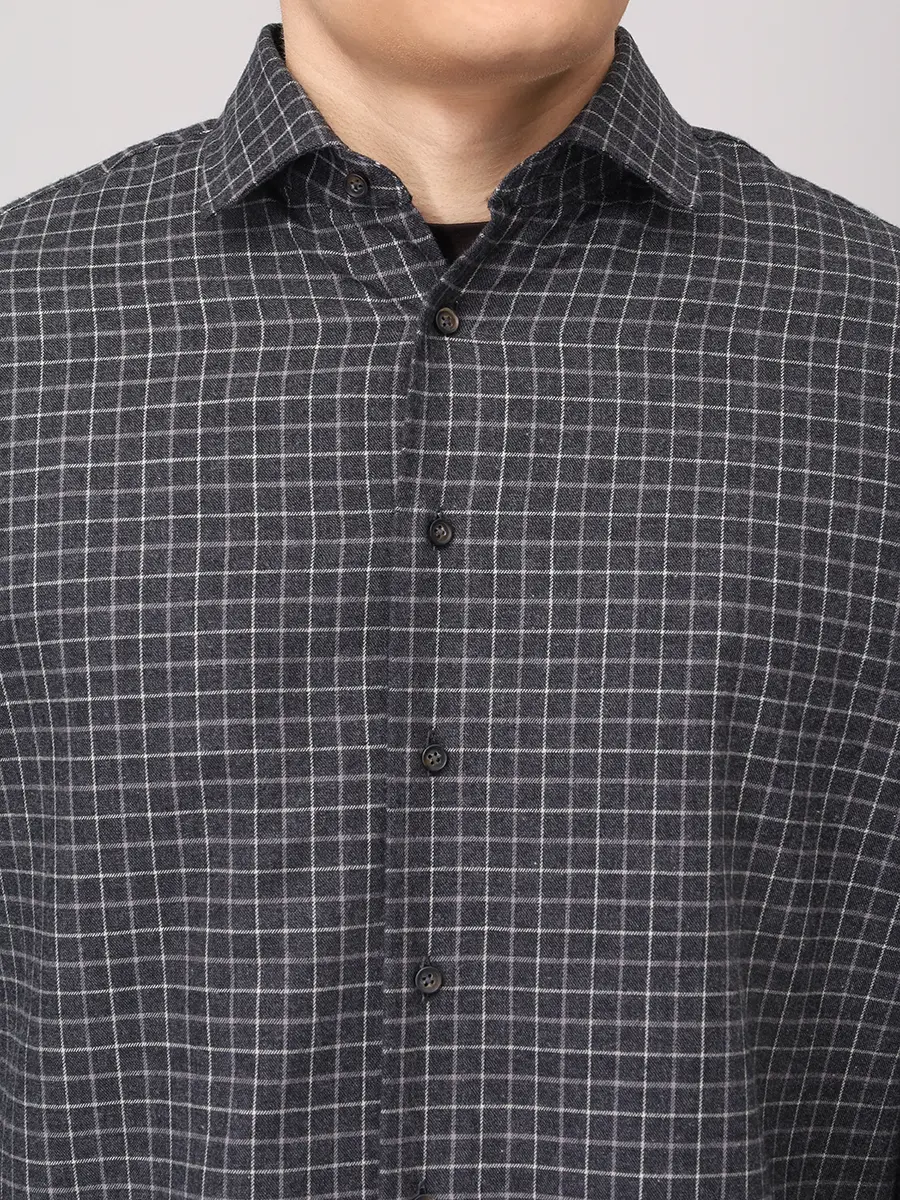 Рубашка Regular Fit из хлопка и шерсти