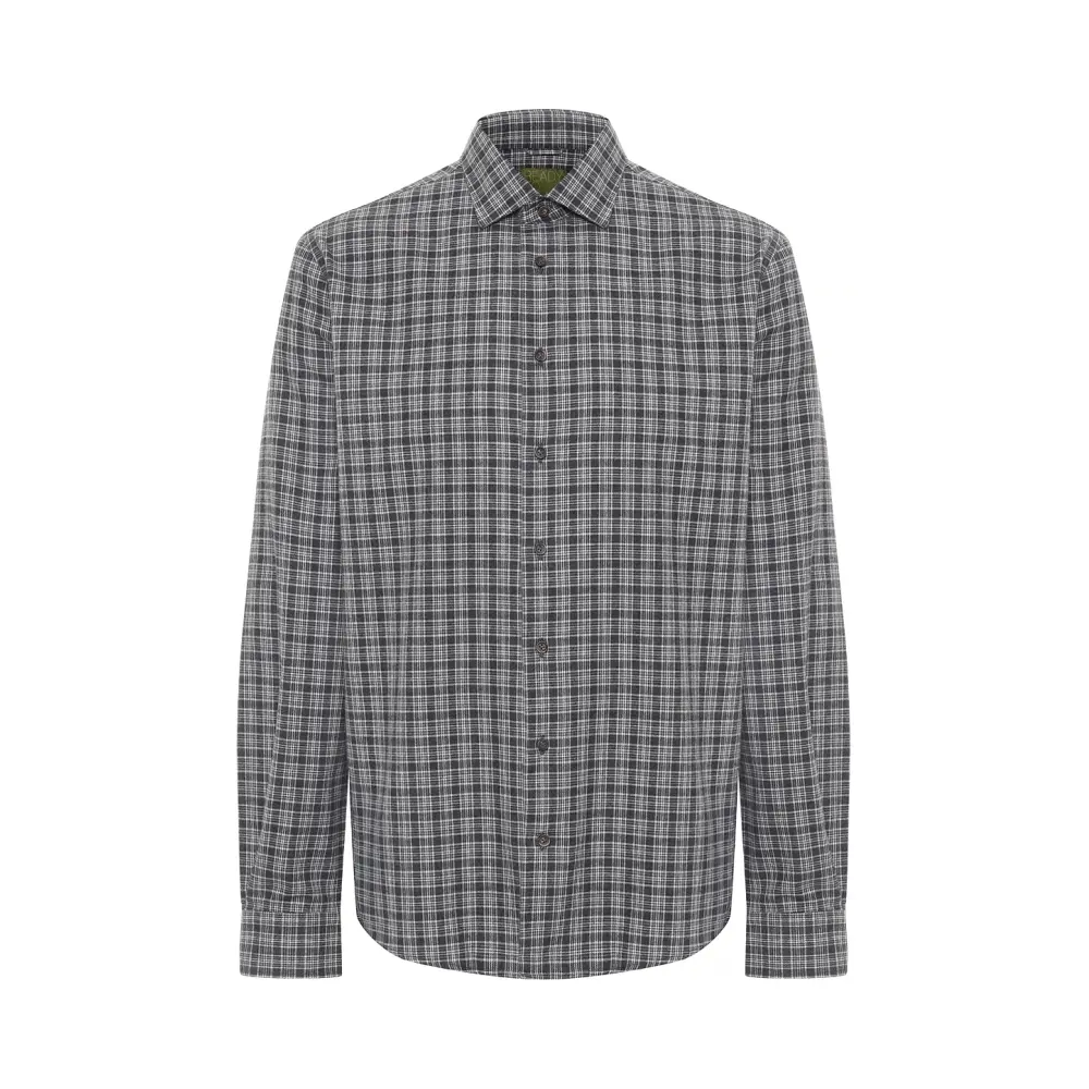 Рубашка Regular Fit из хлопка и шерсти