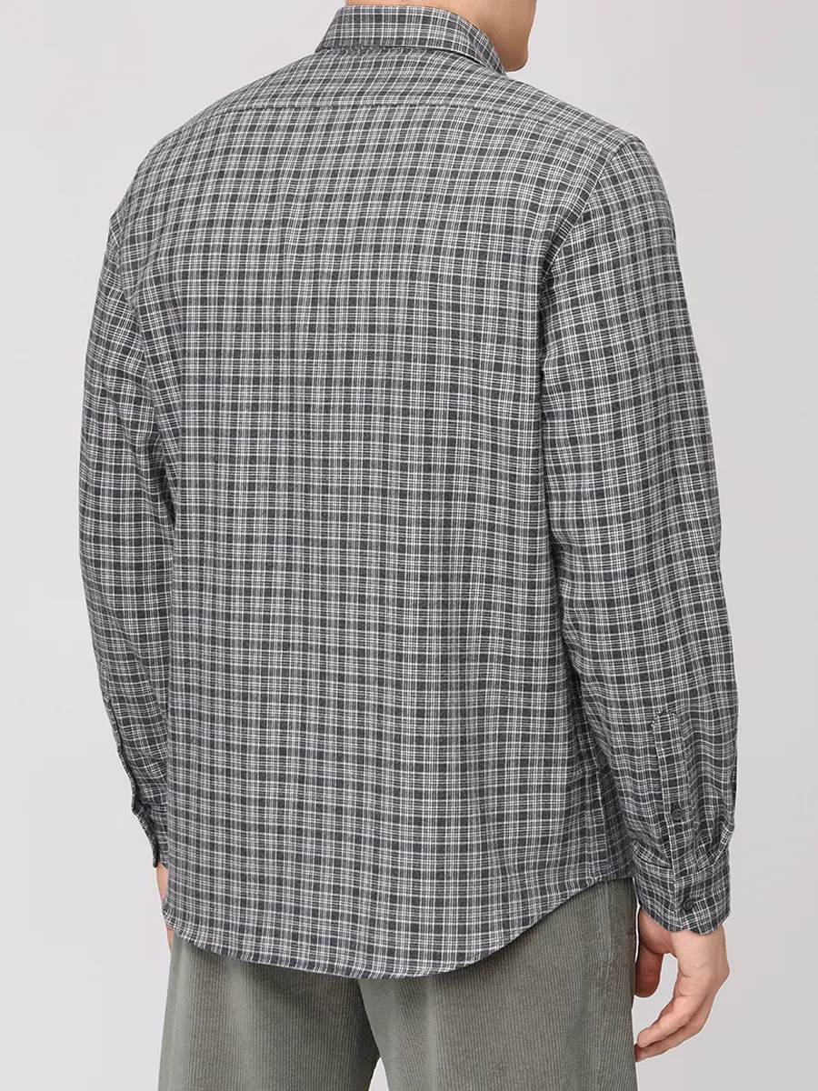 Рубашка Regular Fit из хлопка и шерсти