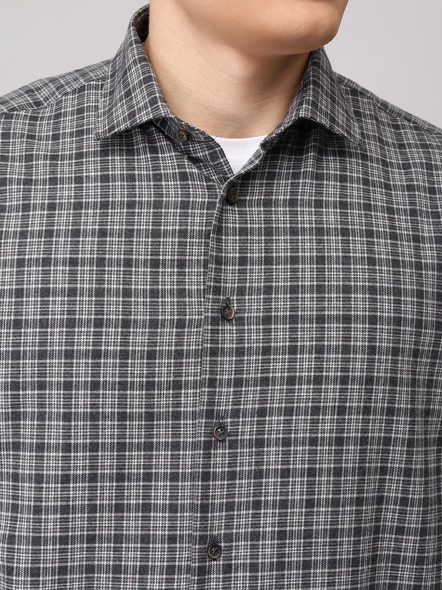 Рубашка Regular Fit из хлопка и шерсти