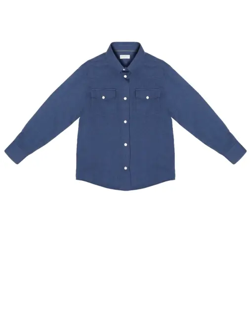 Рубашка из хлопка и лиоцелла BRUNELLO CUCINELLI