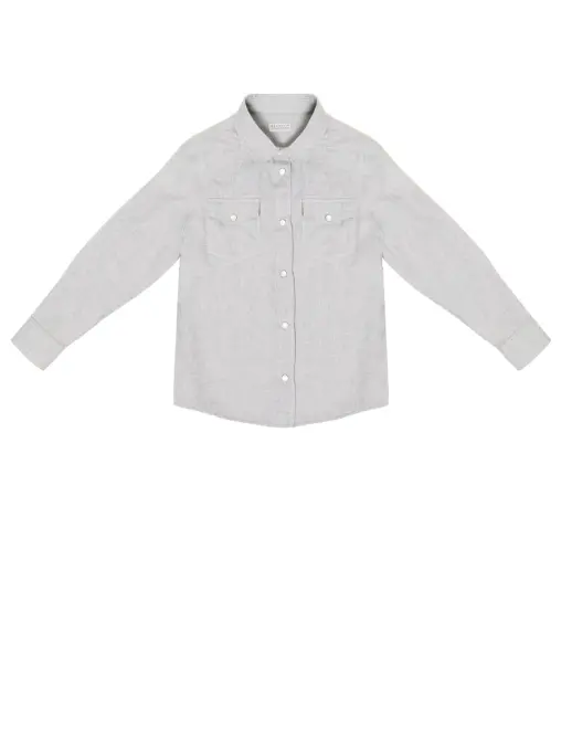 Рубашка из хлопка и лиоцелла BRUNELLO CUCINELLI