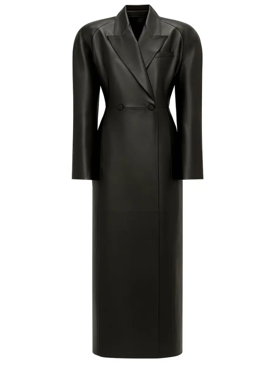 Пальто кожаное