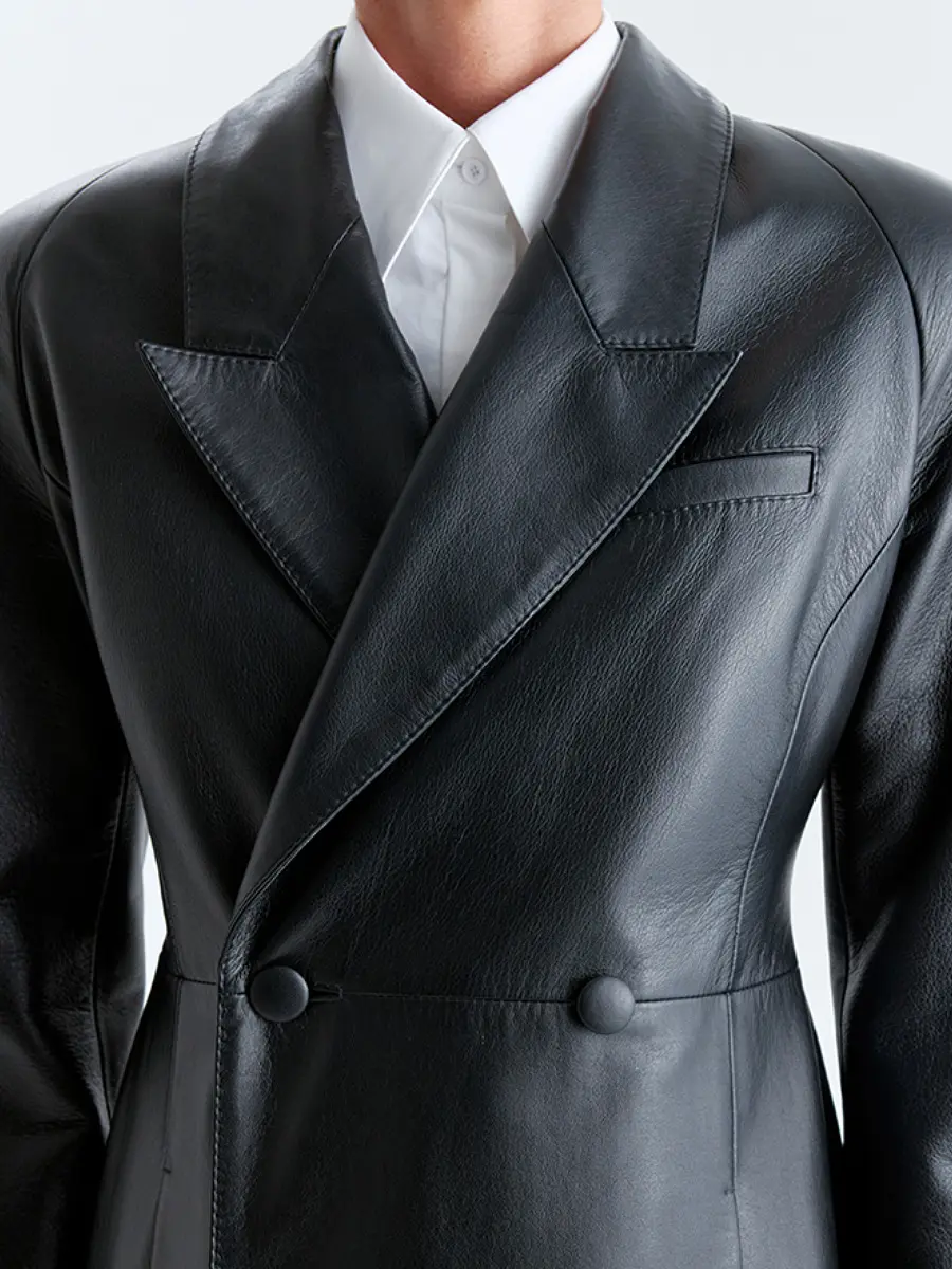 Пальто кожаное