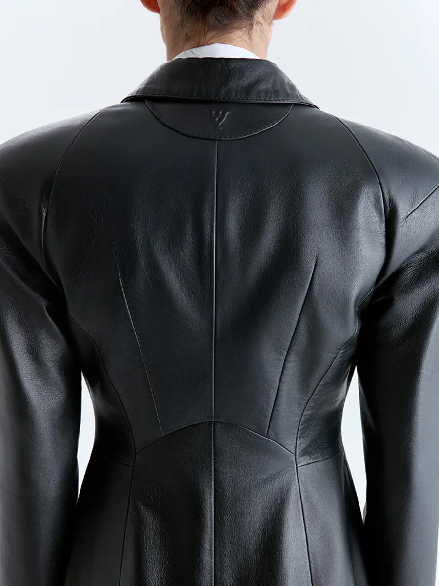 Пальто кожаное