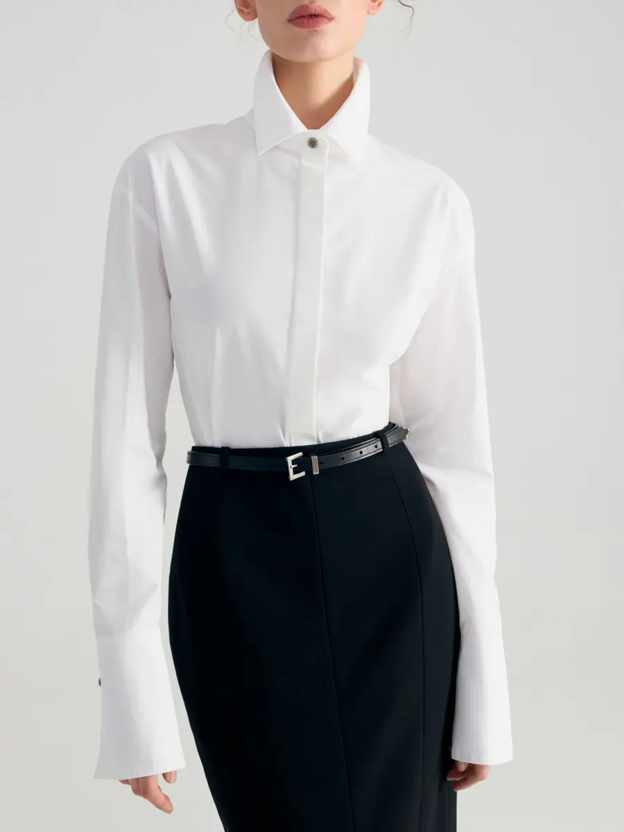 Блуза однотонная