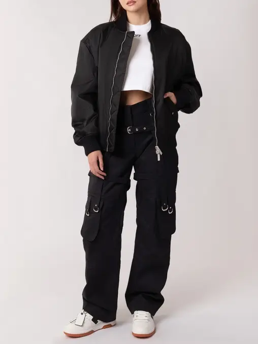 Бомбер однотонный OFF-WHITE