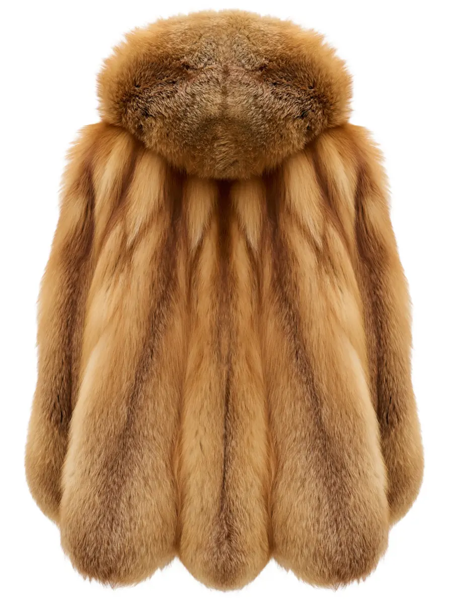 Пончо из меха лисы