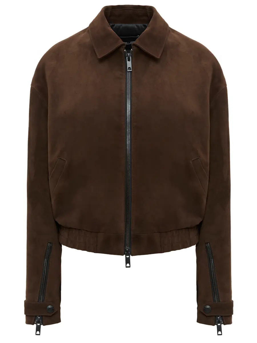 Бомбер замшевый