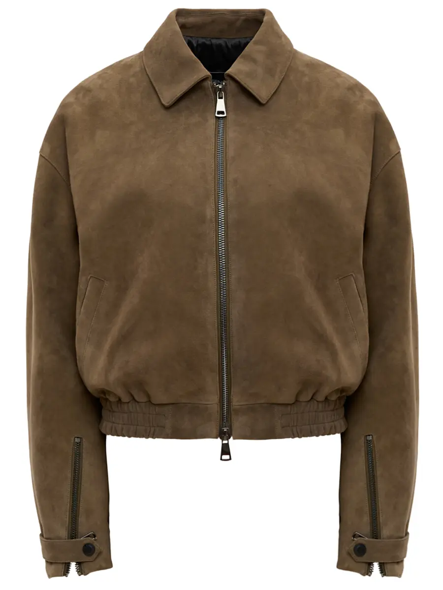 Бомбер замшевый