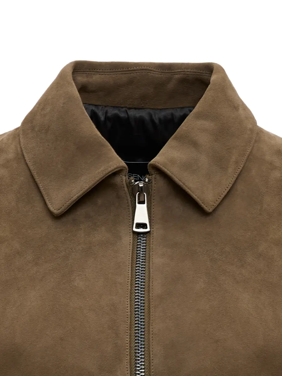 Бомбер замшевый