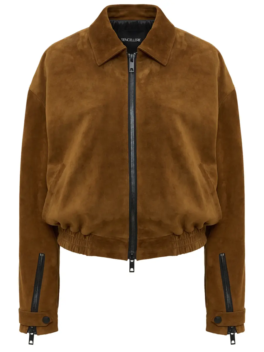 Бомбер замшевый