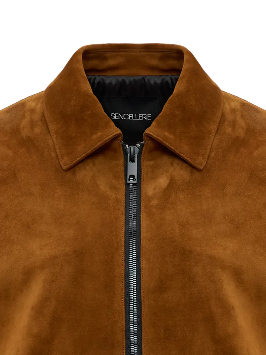 Бомбер замшевый