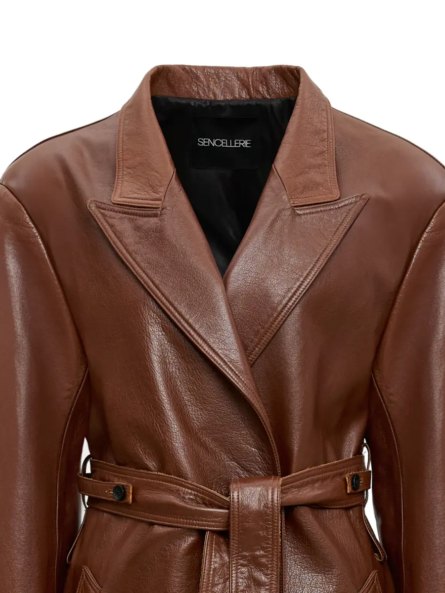 Плащ кожаный