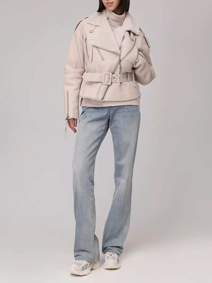 Дубленка однотонная