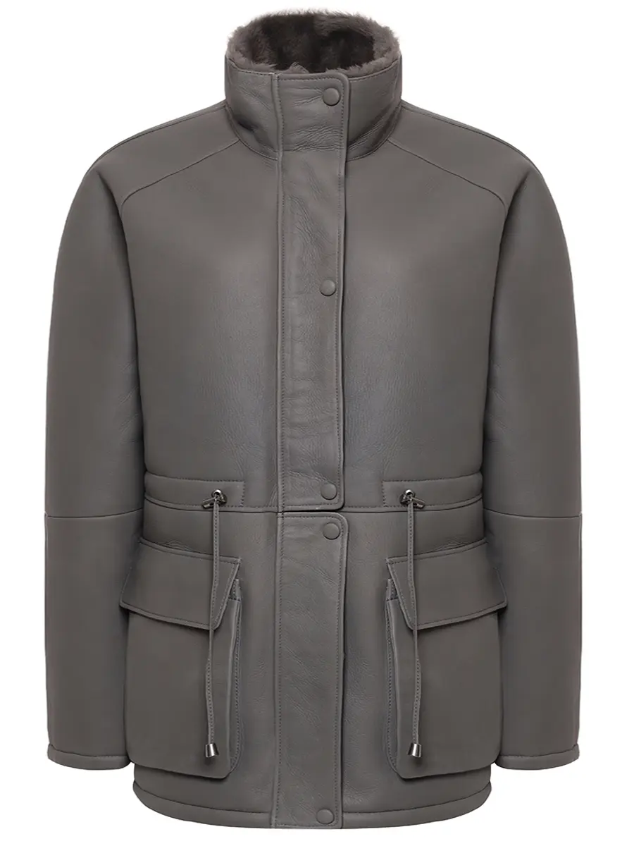 Дубленка однотонная