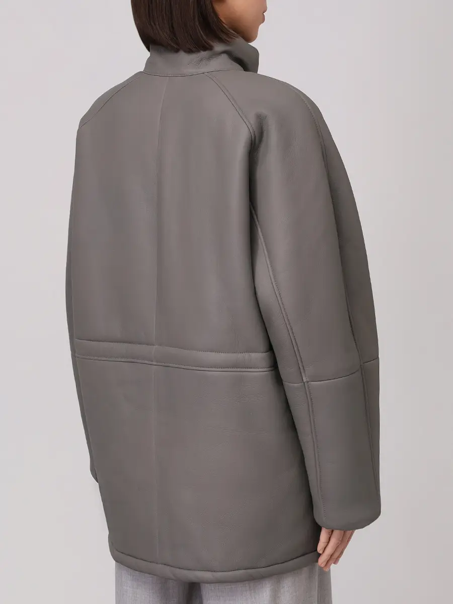 Дубленка однотонная