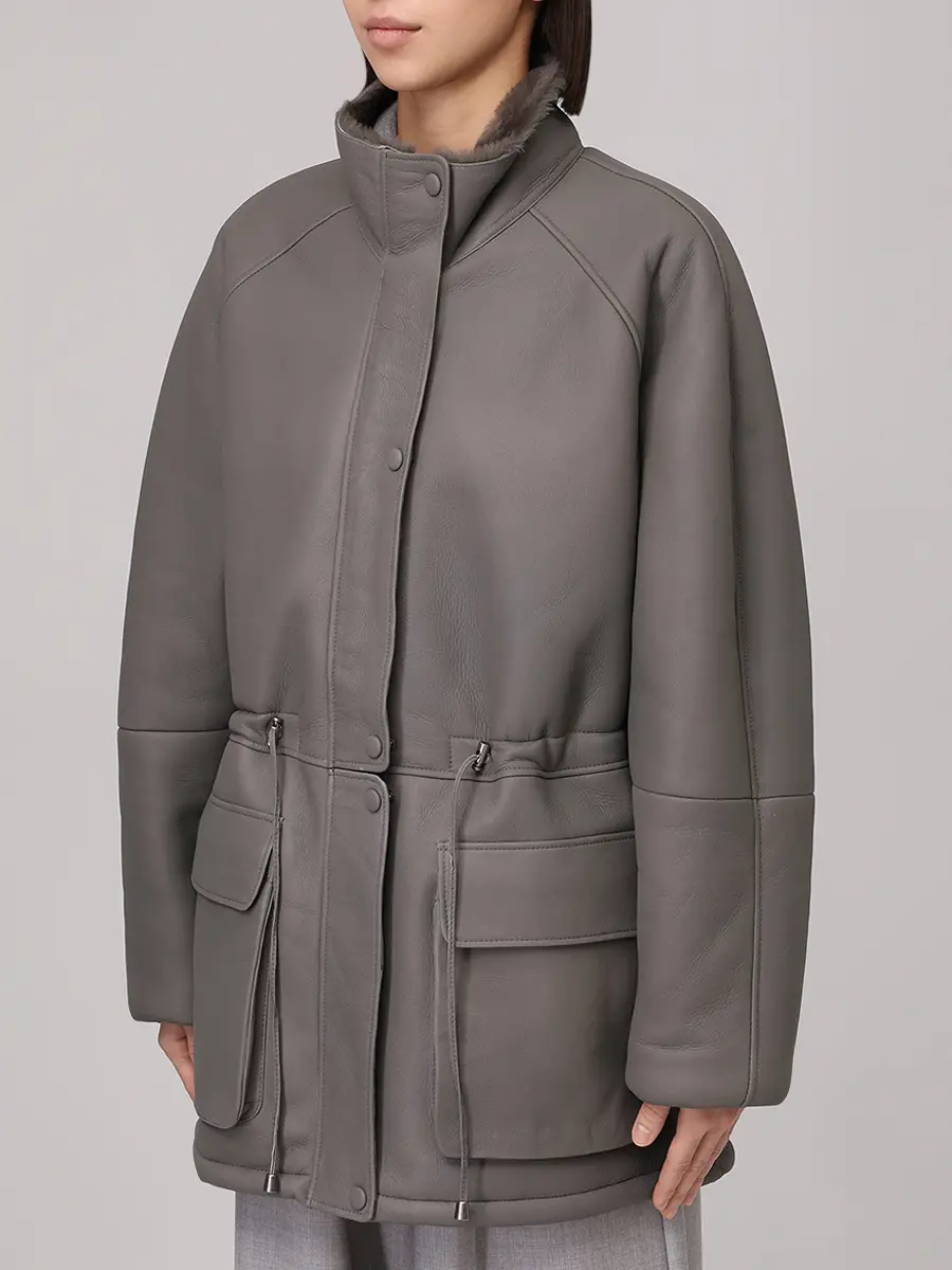 Дубленка однотонная