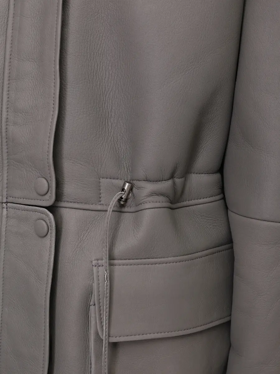 Дубленка однотонная