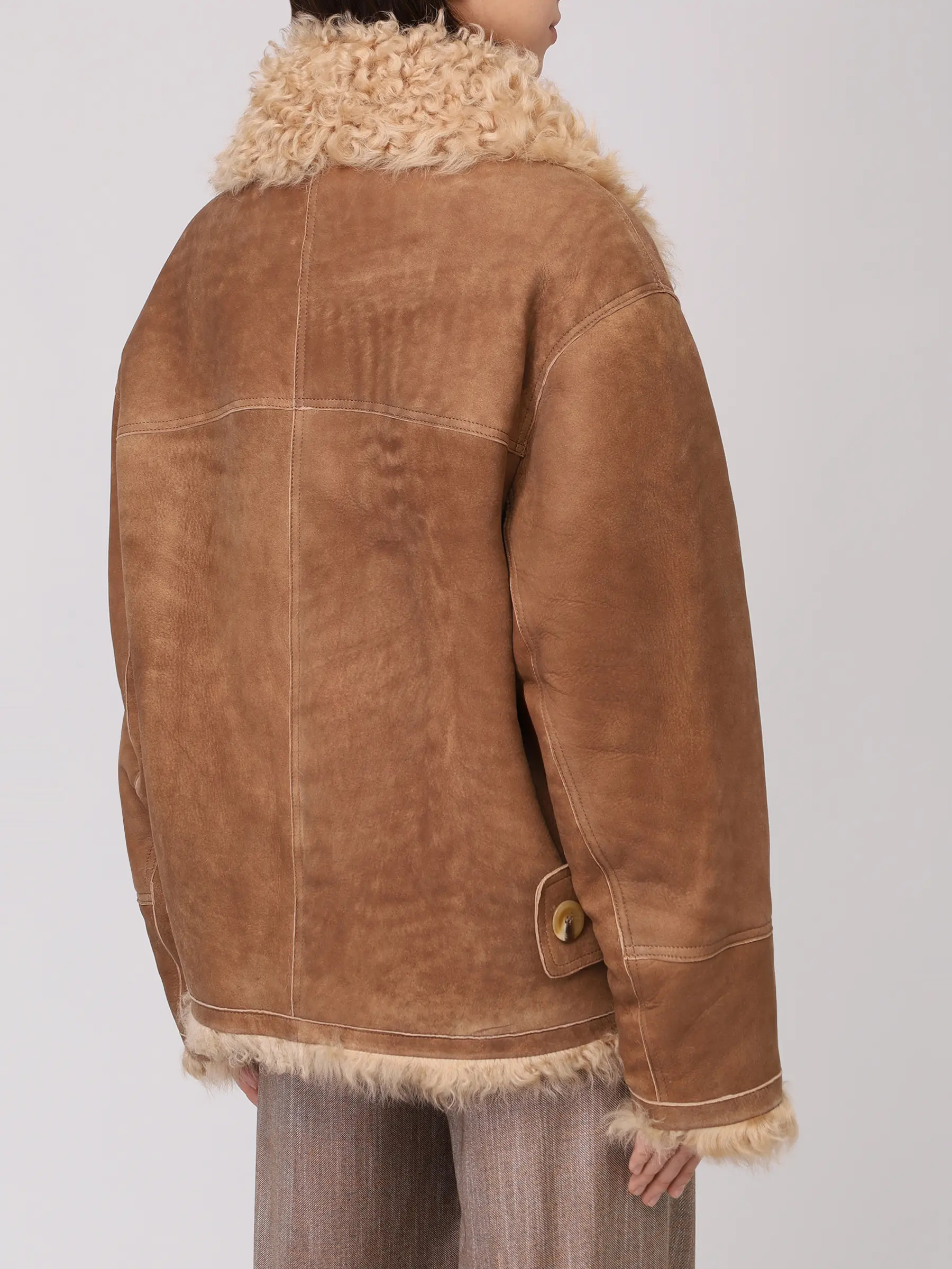 Дубленка двубортная