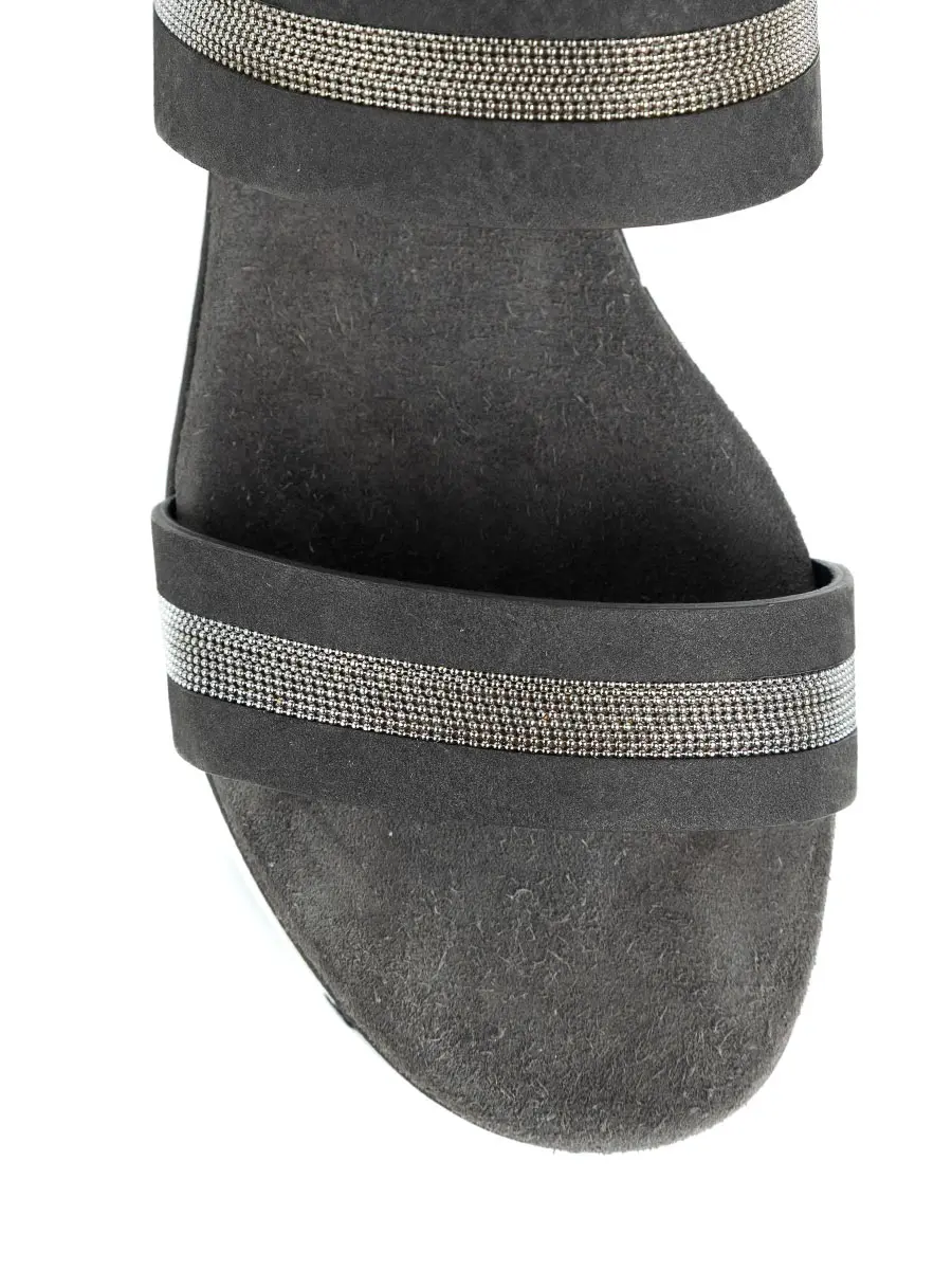 Сандалии замшевые