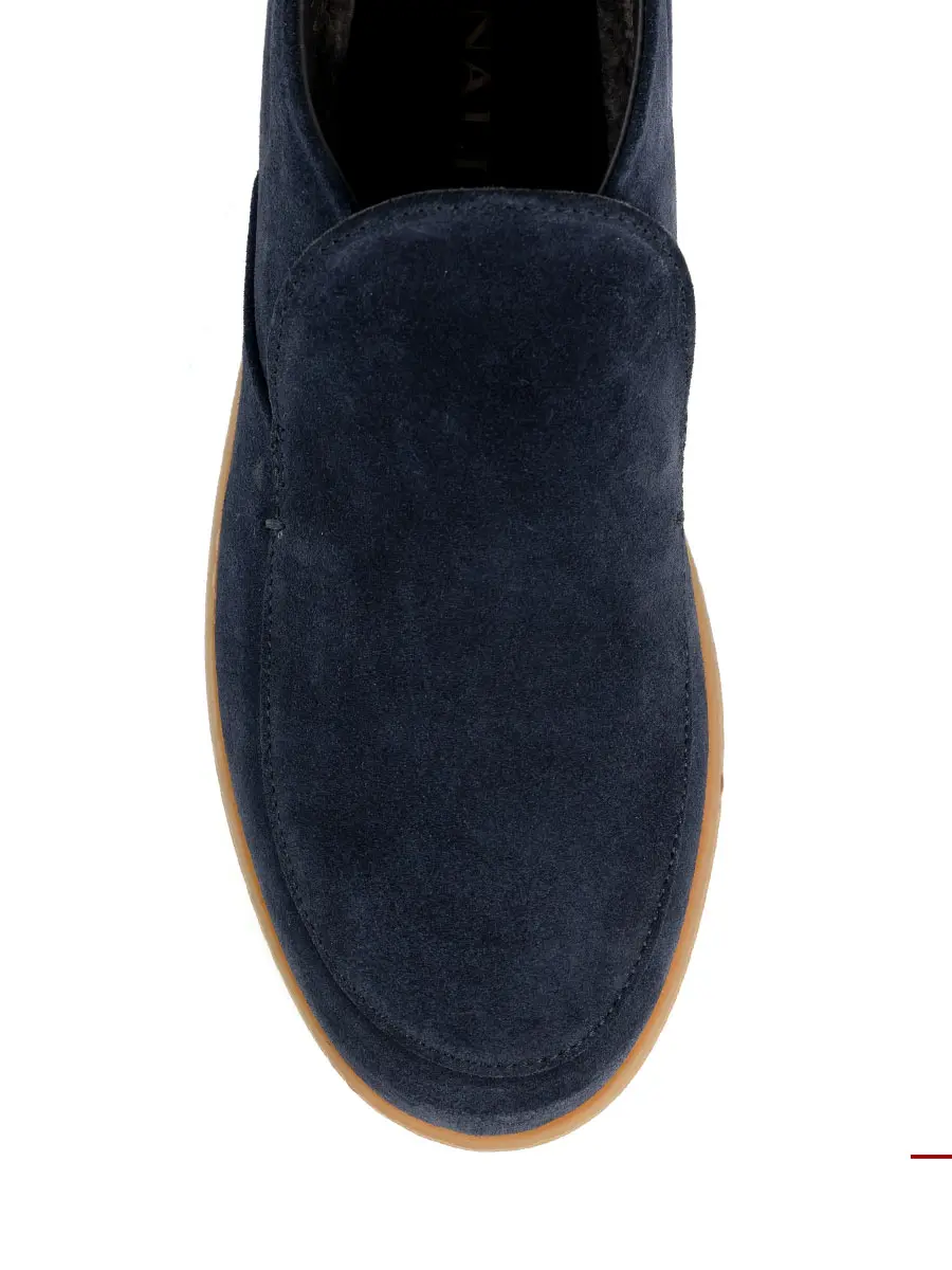 Лоферы замшевые на меху