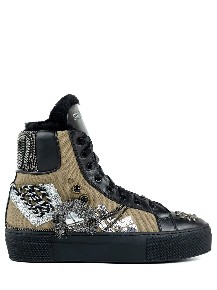 Кеды комбинированные на меху