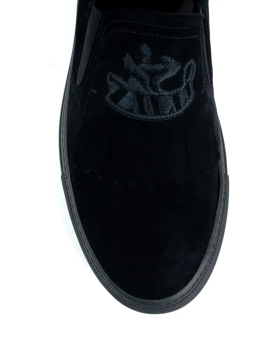 Слипоны замшевые на меху