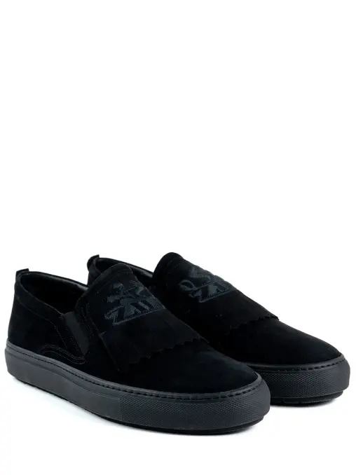 Слипоны замшевые на меху ZILLI