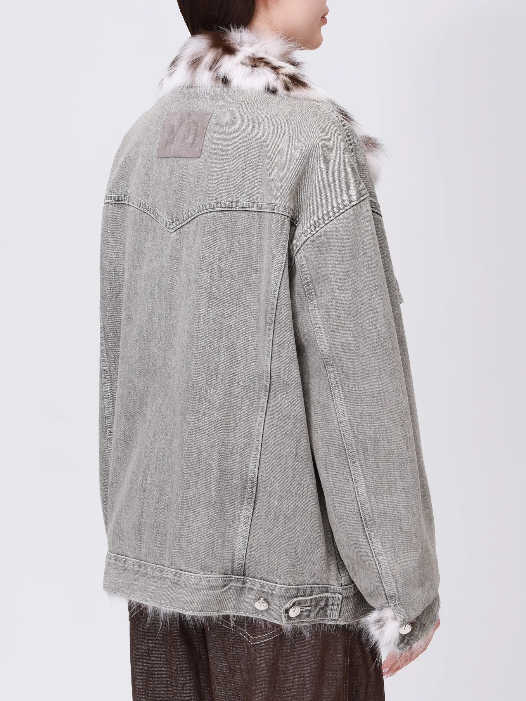 Куртка джинсовая с мехом рыси