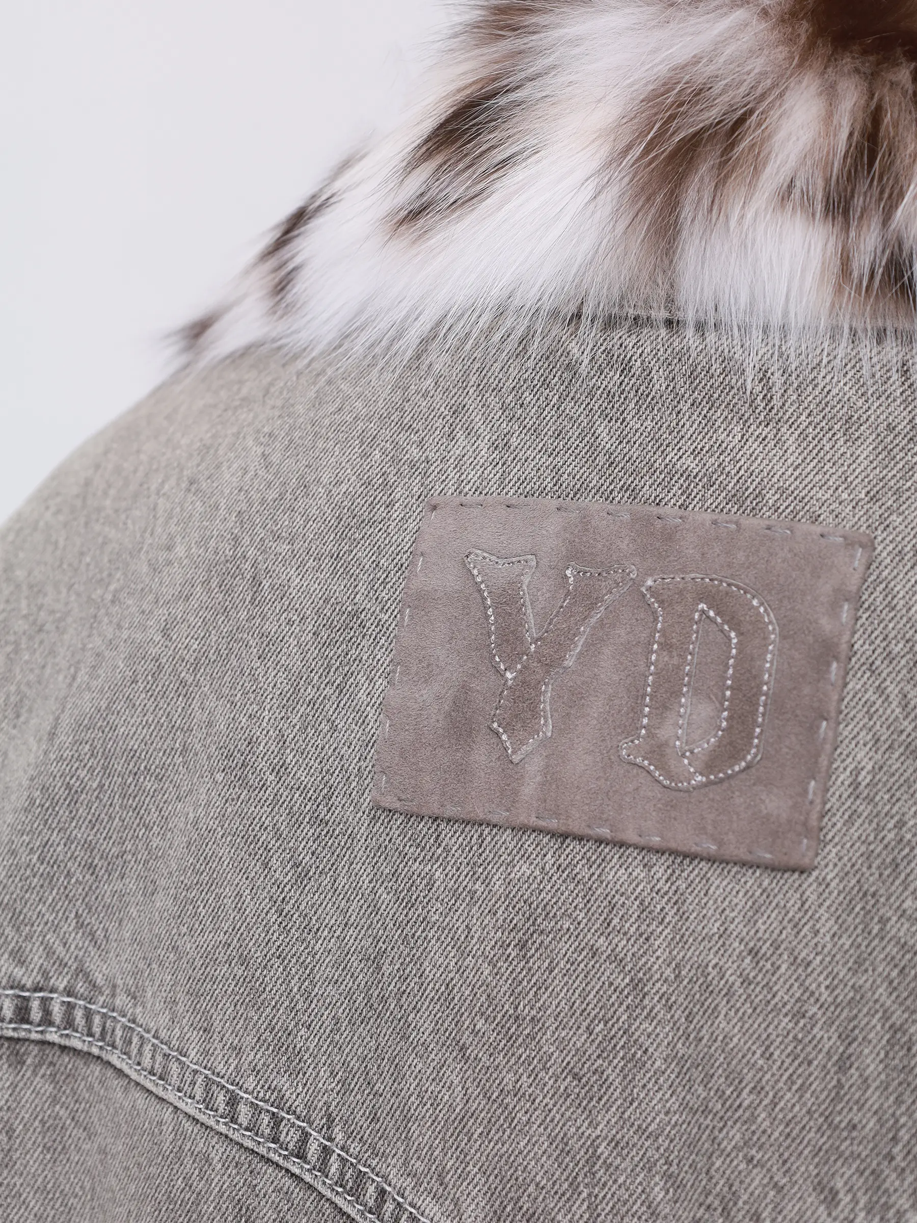 Куртка джинсовая с мехом рыси