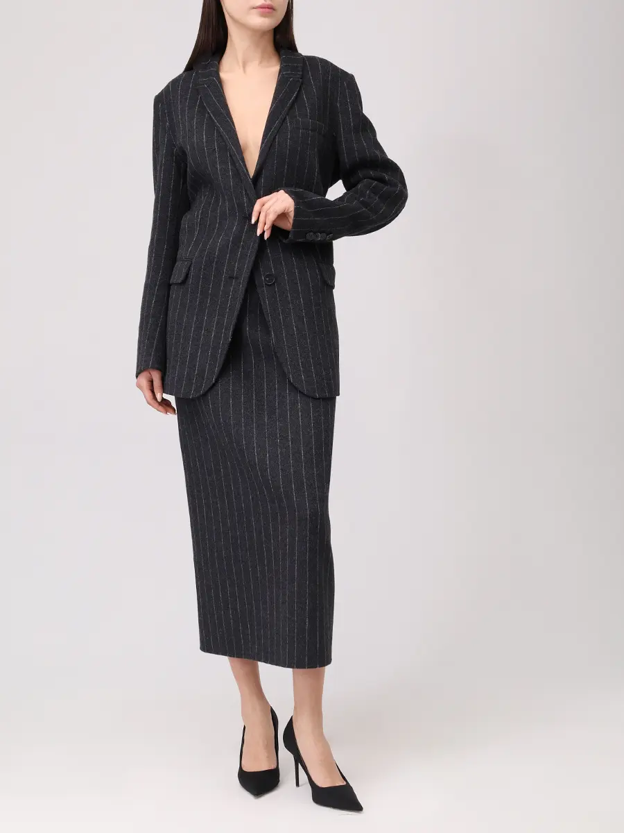 Пиджак из шерсти и кашемира в полоску