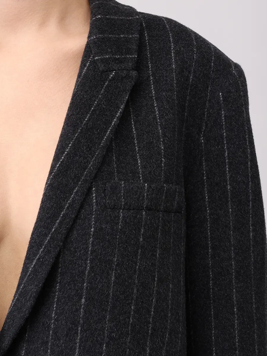 Пиджак из шерсти и кашемира в полоску