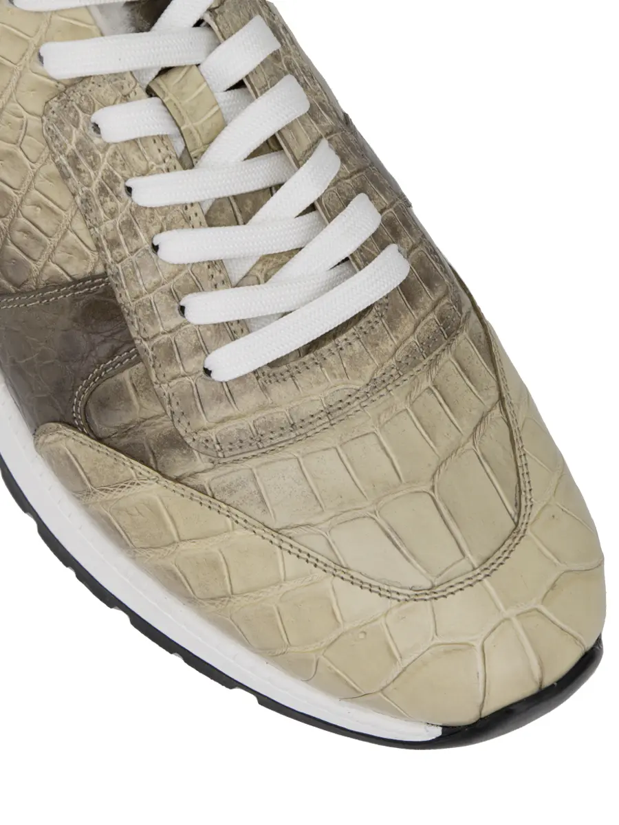 Кроссовки из кожи крокодила на меху