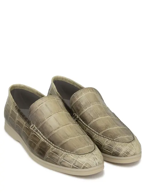 Лоферы из кожи крокодила BARDINI