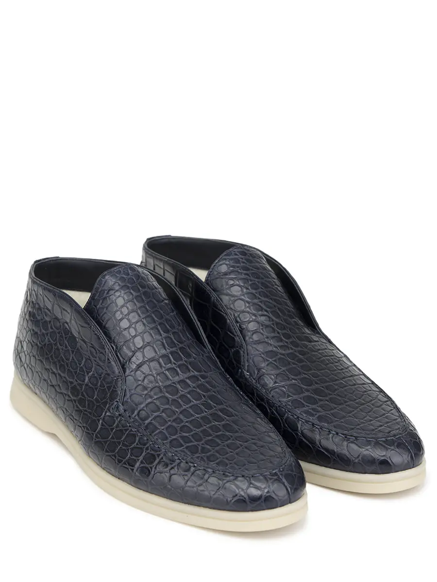Лоферы из кожи крокодила на меху