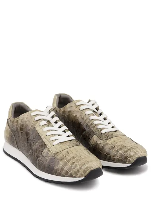 Кроссовки из кожи крокодила BARDINI