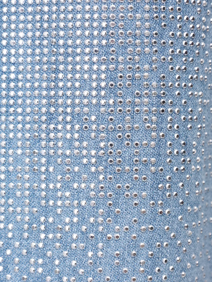 Рубашка джинсовая со стразами