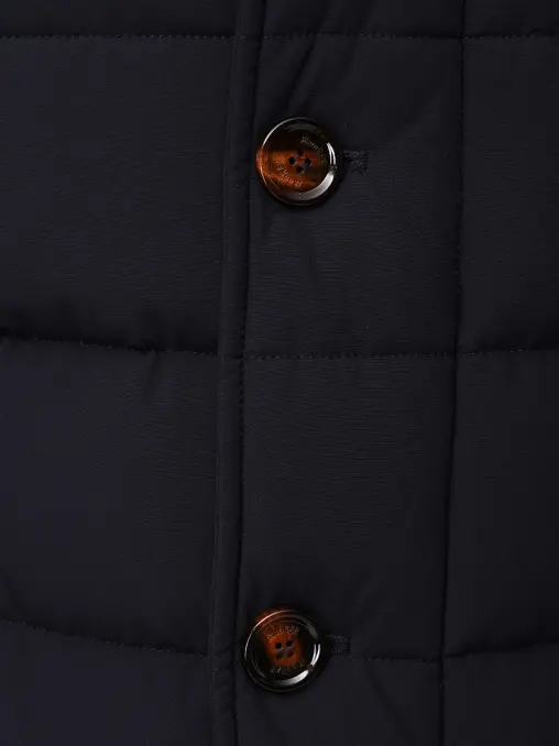 Пуховик стеганый с мехом енота MOORER